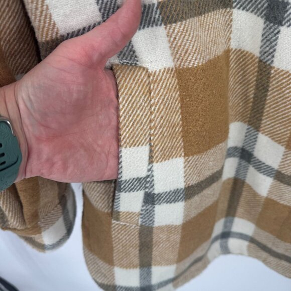 Members Mark Shacket Womens XXL Brown Gray Plaid Polyester Pockets - Picture 9 of 9